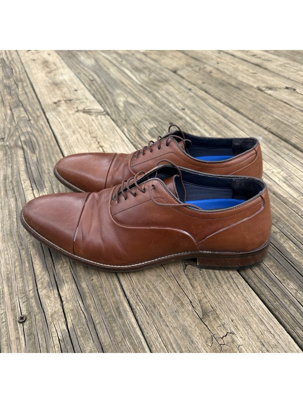 JOHNSTON MURPHY Mens Casual Dress Shoes Brown Leather Dress Oxford Sz Size 11